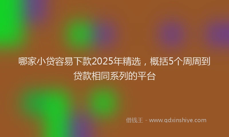 哪家小贷容易下款2025年精选，概括5个周周到贷款相同系列的平台