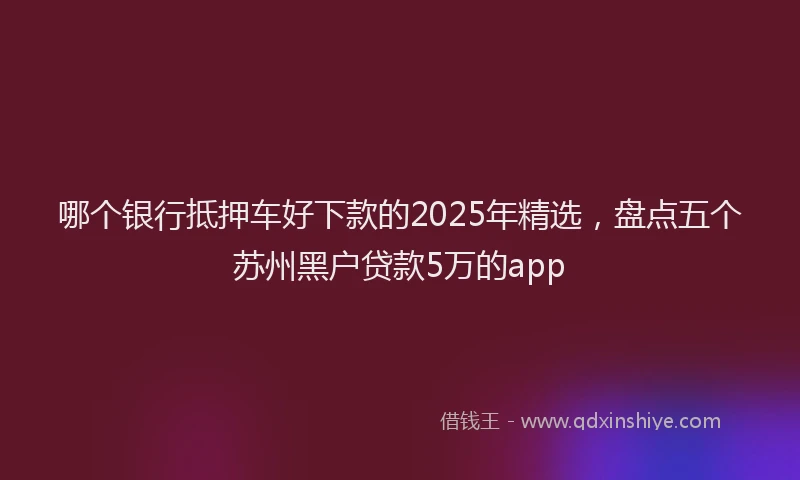 哪个银行抵押车好下款的2025年精选，盘点五个苏州黑户贷款5万的app