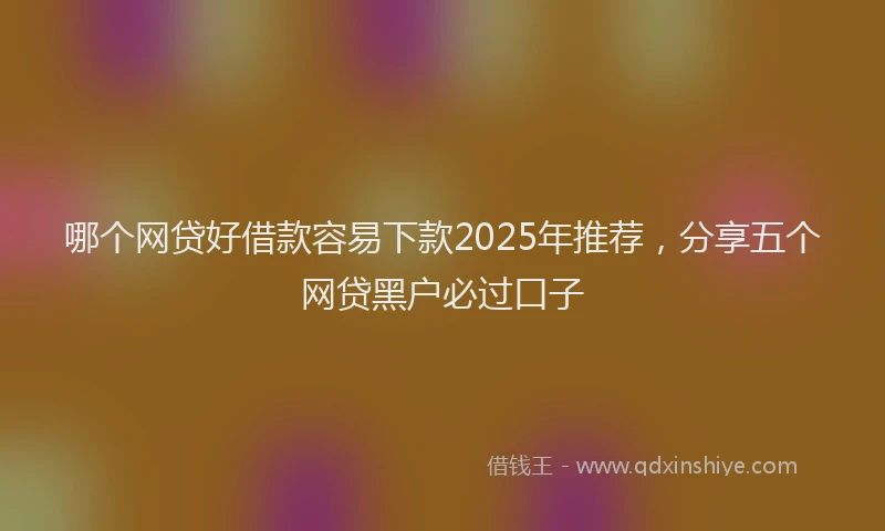 哪个网贷好借款容易下款2025年推荐，分享五个网贷黑户必过口子