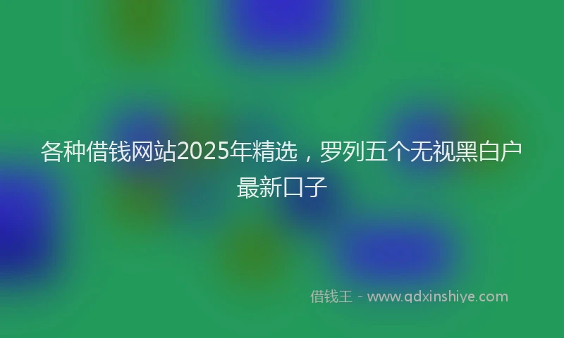 各种借钱网站2025年精选，罗列五个无视黑白户最新口子