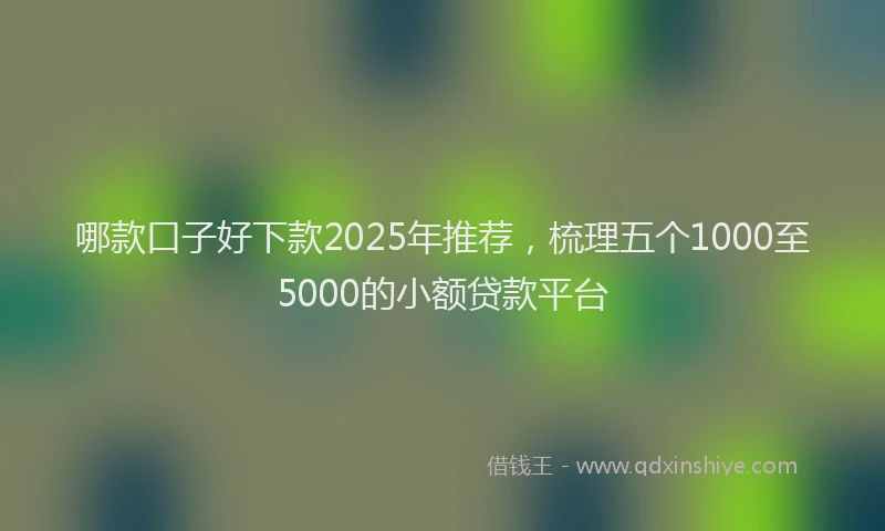 哪款口子好下款2025年推荐，梳理五个1000至5000的小额贷款平台