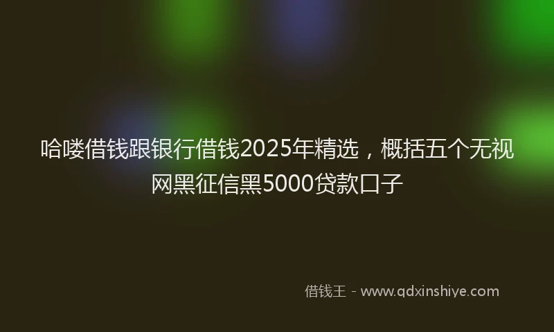 哈喽借钱跟银行借钱2025年精选，概括五个无视网黑征信黑5000贷款口子
