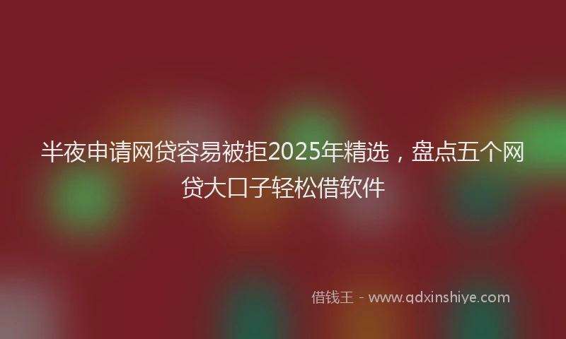 半夜申请网贷容易被拒2025年精选，盘点五个网贷大口子轻松借软件
