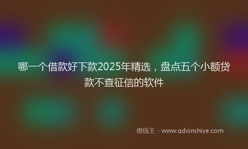 哪一个借款好下款2025年精选，盘点五个小额贷款不查征信的软件