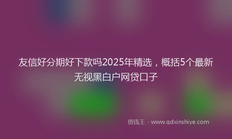 友信好分期好下款吗2025年精选，概括5个最新无视黑白户网贷口子