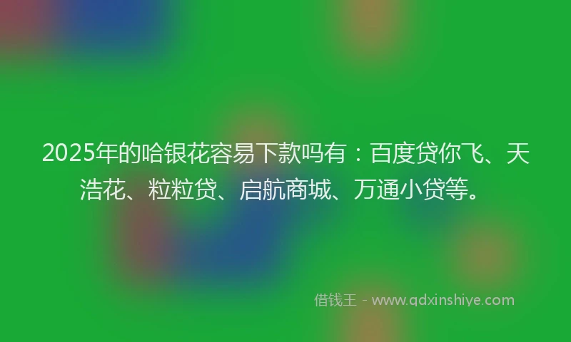 2025年的哈银花容易下款吗有：百度贷你飞、天浩花、粒粒贷、启航商城、万通小贷等。