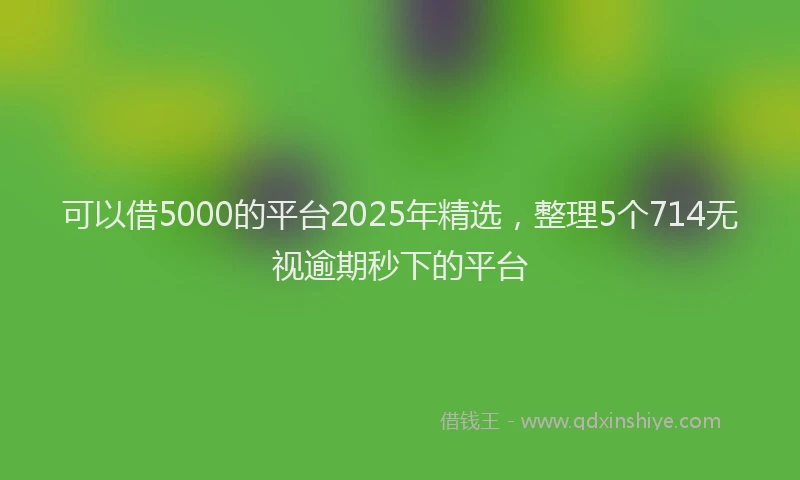可以借5000的平台2025年精选，整理5个714无视逾期秒下的平台