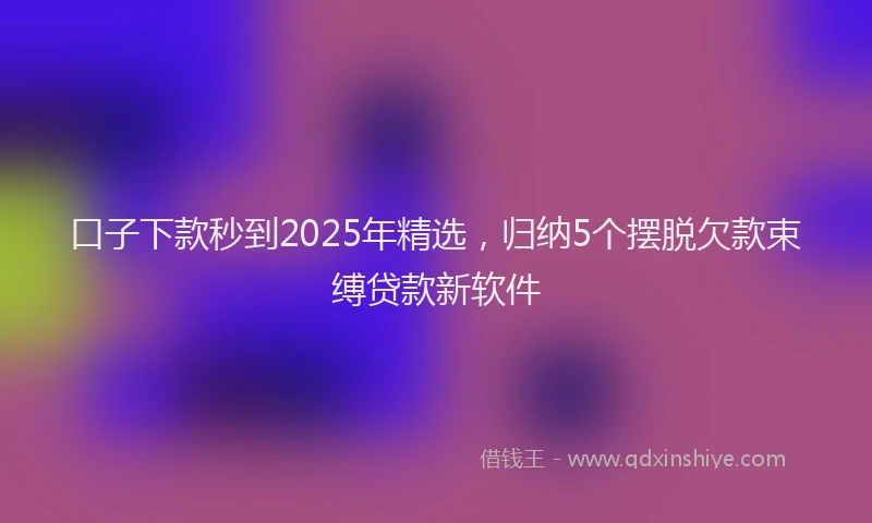 口子下款秒到2025年精选，归纳5个摆脱欠款束缚贷款新软件