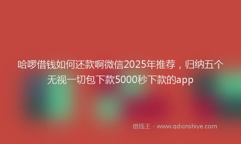 哈啰借钱如何还款啊微信2025年推荐，归纳五个无视一切包下款5000秒下款的app
