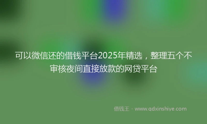 可以微信还的借钱平台2025年精选，整理五个不审核夜间直接放款的网贷平台