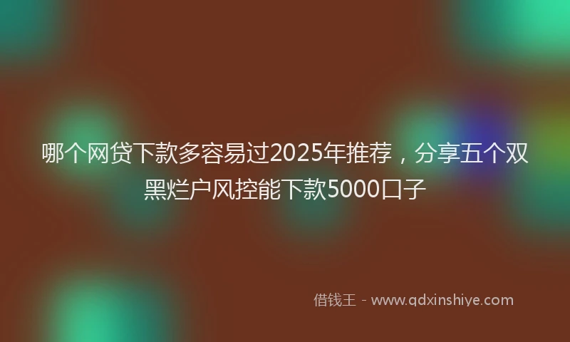 哪个网贷下款多容易过2025年推荐，分享五个双黑烂户风控能下款5000口子