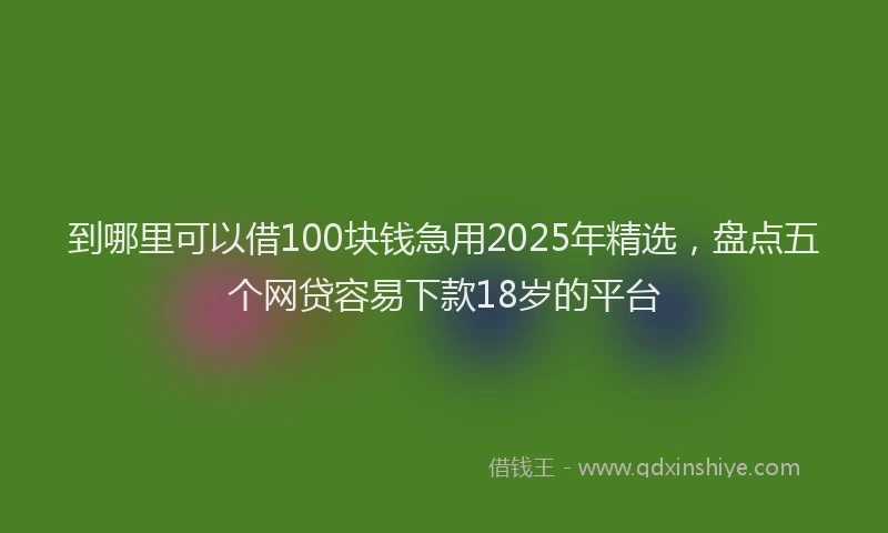 到哪里可以借100块钱急用2025年精选，盘点五个网贷容易下款18岁的平台