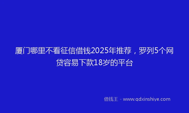 厦门哪里不看征信借钱2025年推荐，罗列5个网贷容易下款18岁的平台