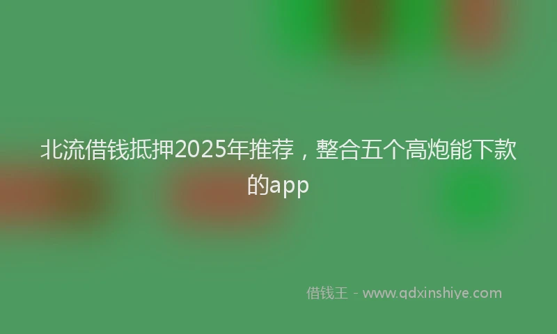 北流借钱抵押2025年推荐，整合五个高炮能下款的app
