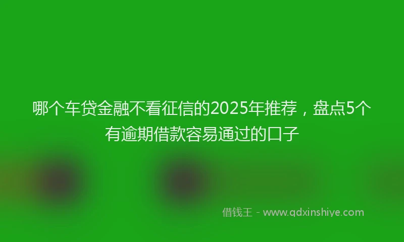 哪个车贷金融不看征信的2025年推荐，盘点5个有逾期借款容易通过的口子