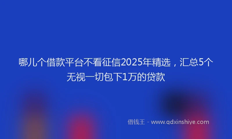 哪儿个借款平台不看征信2025年精选，汇总5个无视一切包下1万的贷款