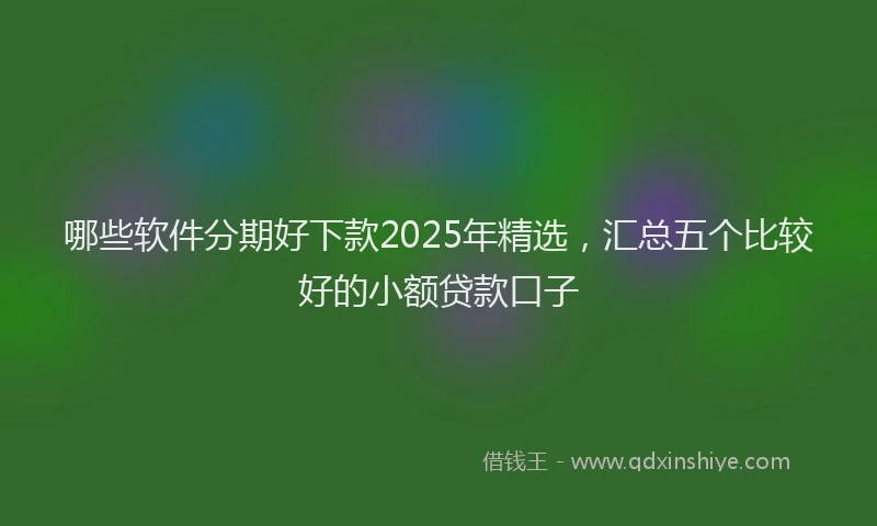 哪些软件分期好下款2025年精选，汇总五个比较好的小额贷款口子