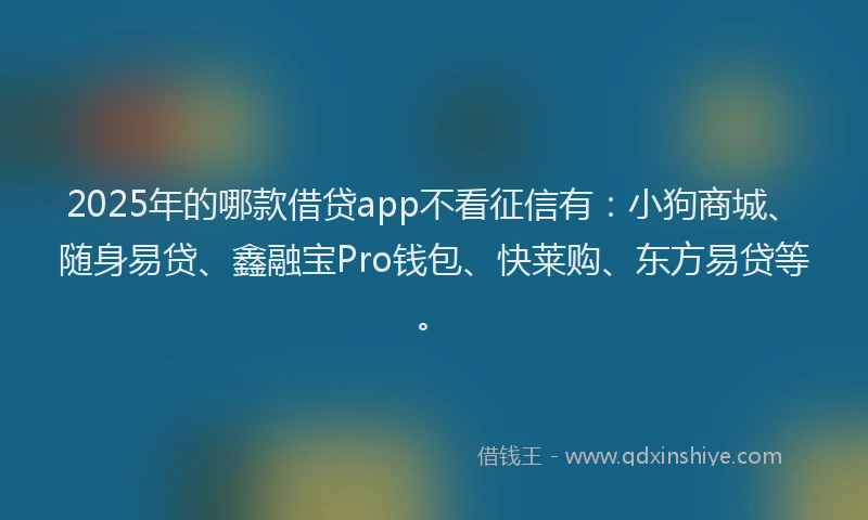 2025年的哪款借贷app不看征信有：小狗商城、随身易贷、鑫融宝Pro钱包、快莱购、东方易贷等。