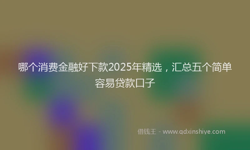 哪个消费金融好下款2025年精选，汇总五个简单容易贷款口子