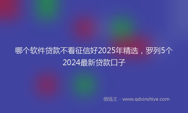 哪个软件贷款不看征信好2025年精选，罗列5个2024最新贷款口子