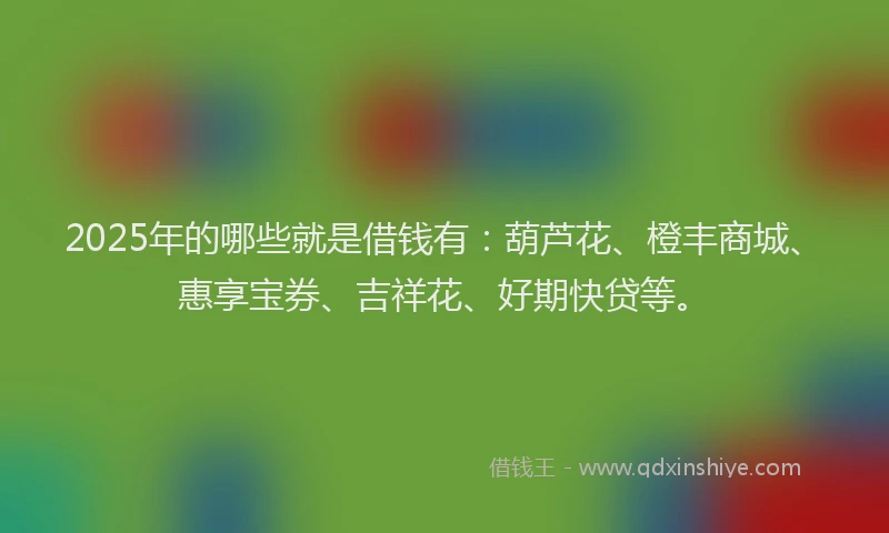2025年的哪些就是借钱有：葫芦花、橙丰商城、惠享宝券、吉祥花、好期快贷等。