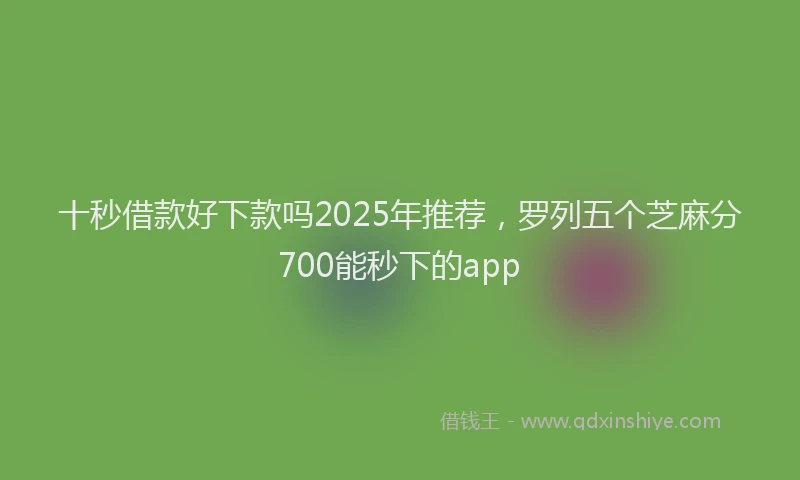 十秒借款好下款吗2025年推荐，罗列五个芝麻分700能秒下的app