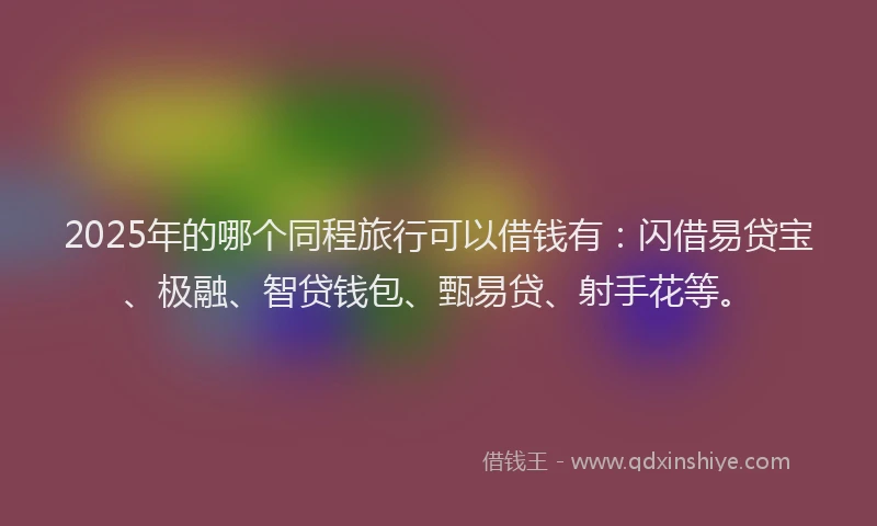 2025年的哪个同程旅行可以借钱有：闪借易贷宝、极融、智贷钱包、甄易贷、射手花等。