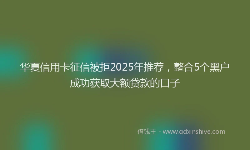 华夏信用卡征信被拒2025年推荐，整合5个黑户成功获取大额贷款的口子