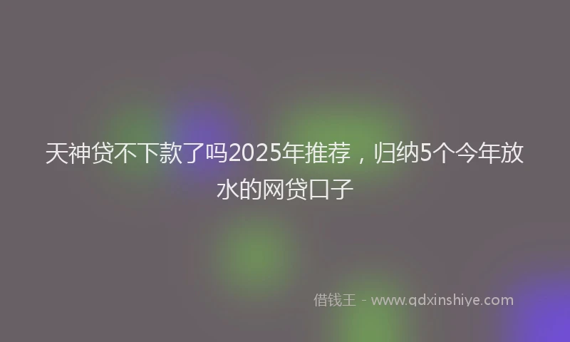 天神贷不下款了吗2025年推荐，归纳5个今年放水的网贷口子