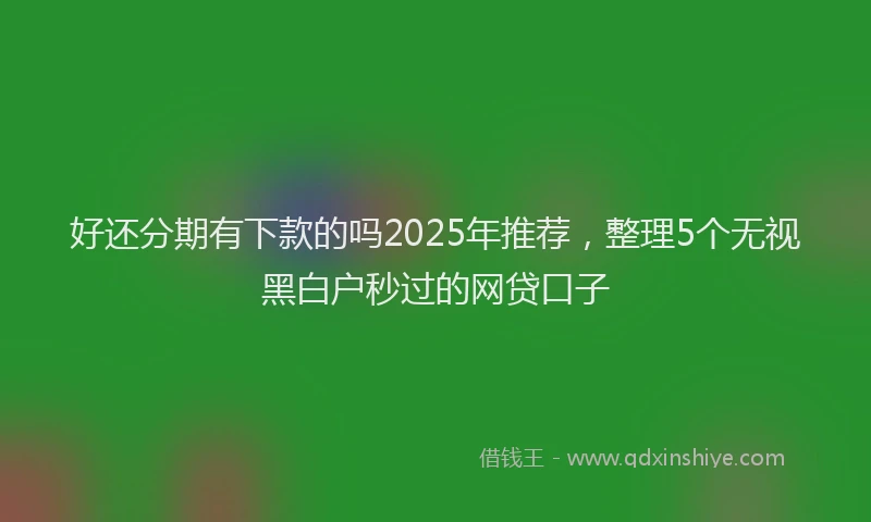 好还分期有下款的吗2025年推荐，整理5个无视黑白户秒过的网贷口子