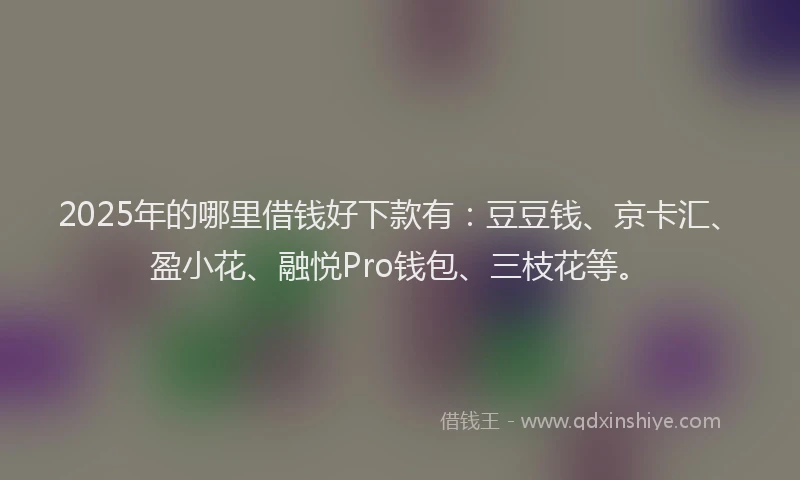2025年的哪里借钱好下款有：豆豆钱、京卡汇、盈小花、融悦Pro钱包、三枝花等。