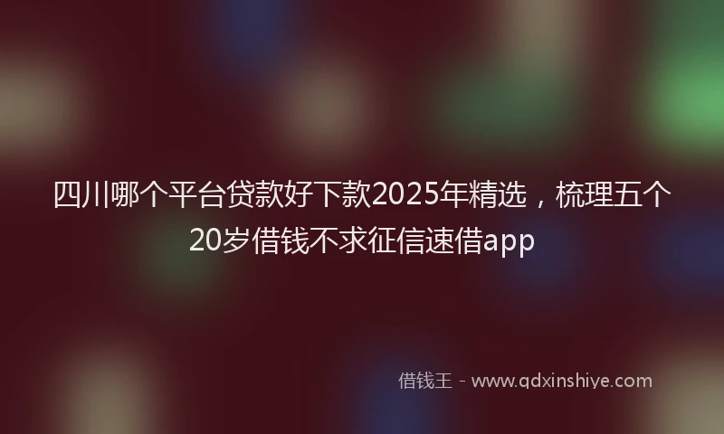 四川哪个平台贷款好下款2025年精选，梳理五个20岁借钱不求征信速借app