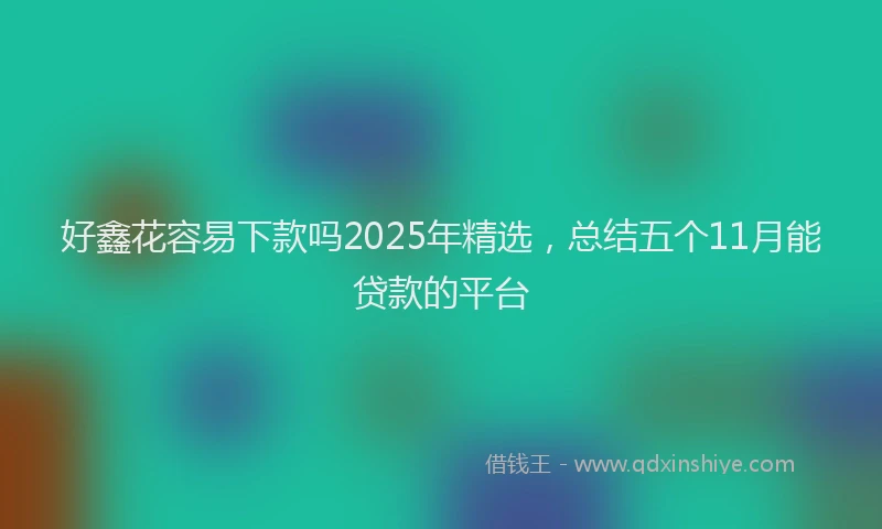 好鑫花容易下款吗2025年精选，总结五个11月能贷款的平台