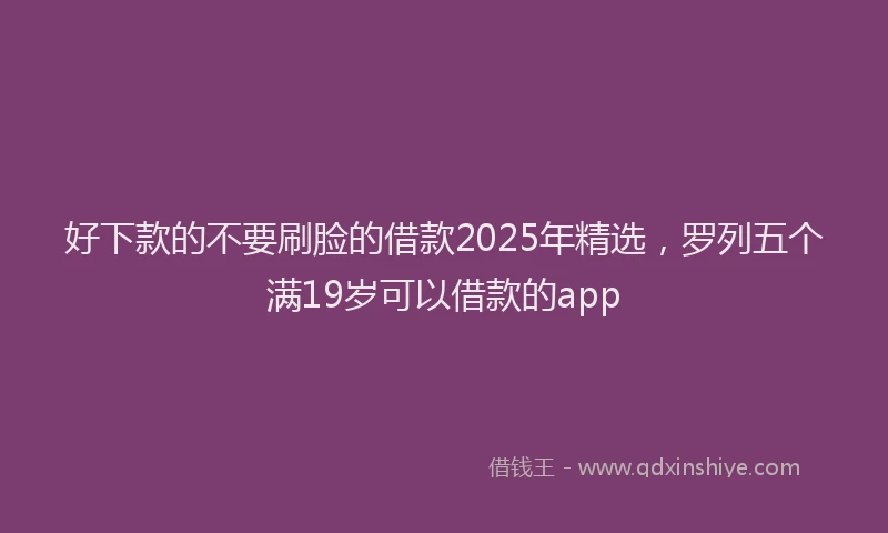 好下款的不要刷脸的借款2025年精选，罗列五个满19岁可以借款的app