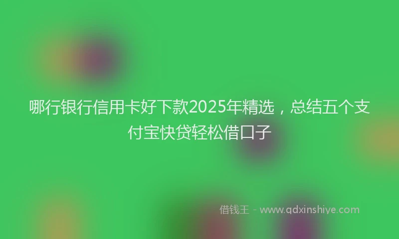 哪行银行信用卡好下款2025年精选，总结五个支付宝快贷轻松借口子