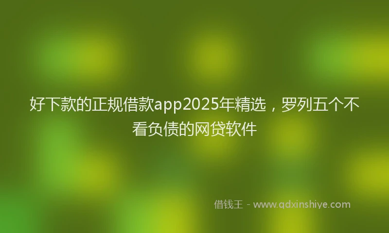 好下款的正规借款app2025年精选，罗列五个不看负债的网贷软件