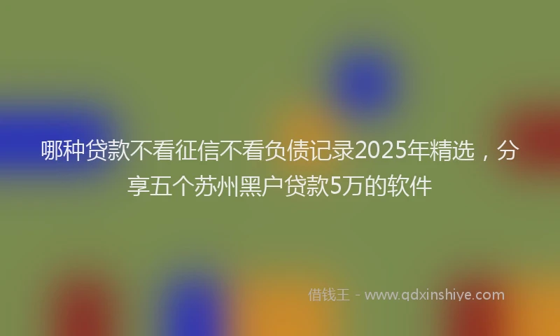 哪种贷款不看征信不看负债记录2025年精选，分享五个苏州黑户贷款5万的软件