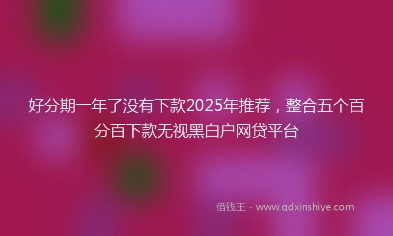 好分期一年了没有下款2025年推荐，整合五个百分百下款无视黑白户网贷平台