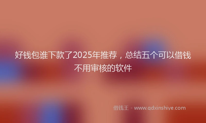 好钱包谁下款了2025年推荐，总结五个可以借钱不用审核的软件