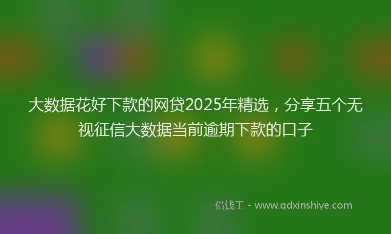 大数据花好下款的网贷2025年精选，分享五个无视征信大数据当前逾期下款的口子