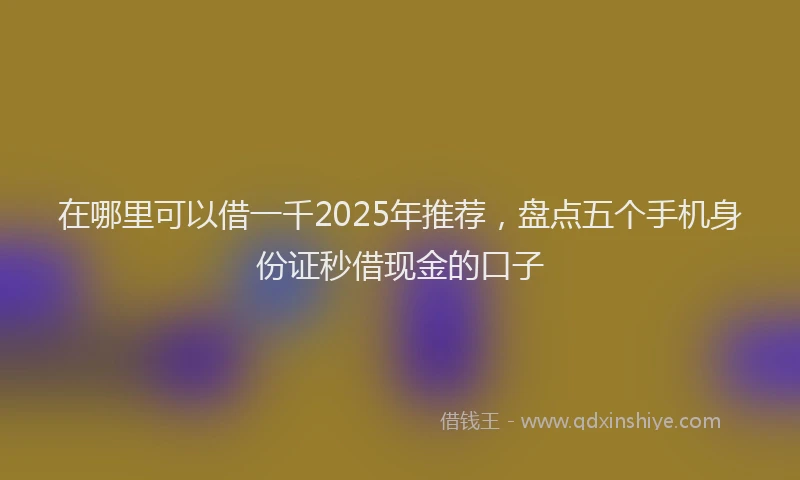 在哪里可以借一千2025年推荐，盘点五个手机身份证秒借现金的口子