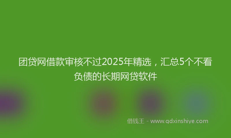团贷网借款审核不过2025年精选，汇总5个不看负债的长期网贷软件