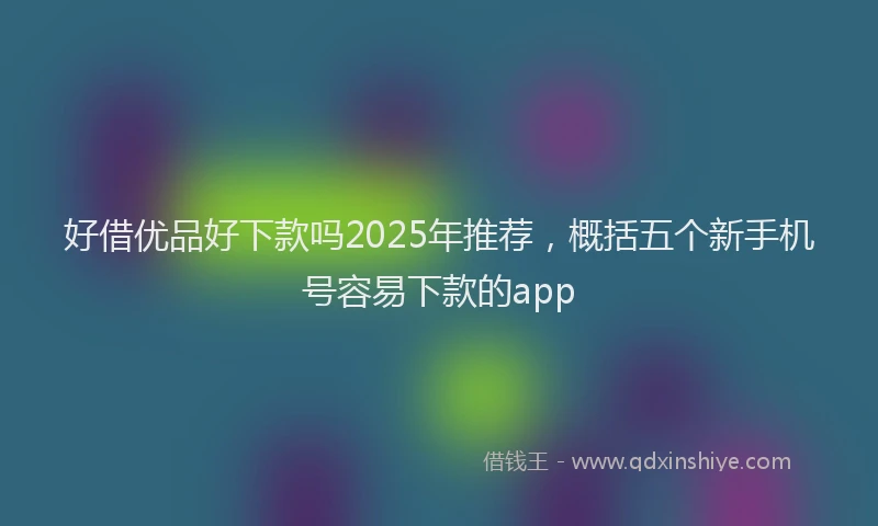 好借优品好下款吗2025年推荐，概括五个新手机号容易下款的app