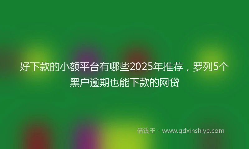 好下款的小额平台有哪些2025年推荐，罗列5个黑户逾期也能下款的网贷