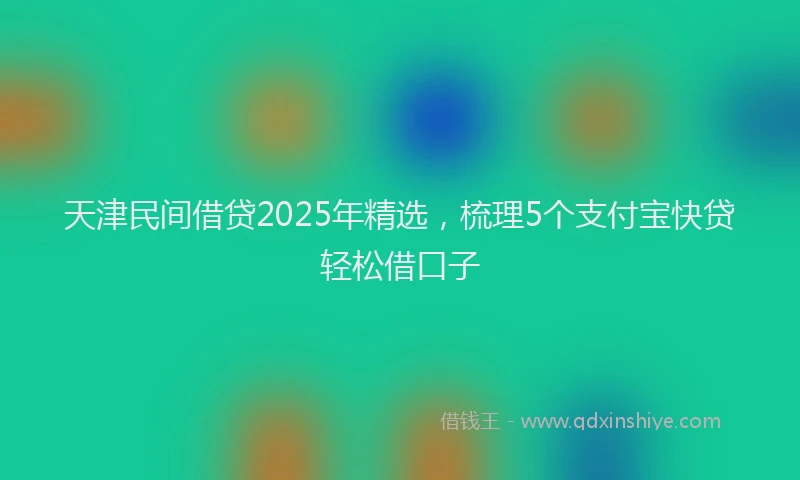 天津民间借贷2025年精选，梳理5个支付宝快贷轻松借口子