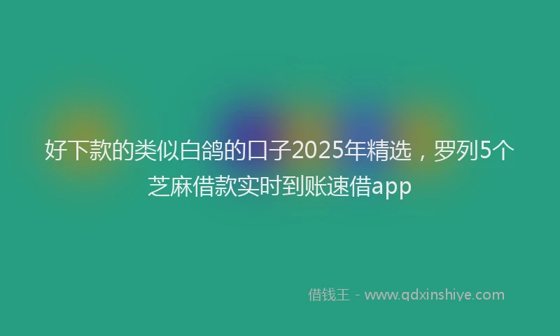 好下款的类似白鸽的口子2025年精选，罗列5个芝麻借款实时到账速借app