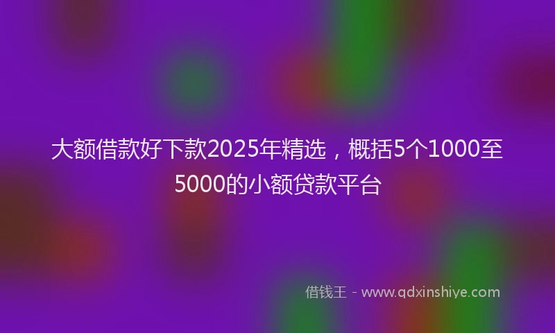 大额借款好下款2025年精选，概括5个1000至5000的小额贷款平台
