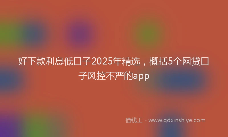 好下款利息低口子2025年精选，概括5个网贷口子风控不严的app