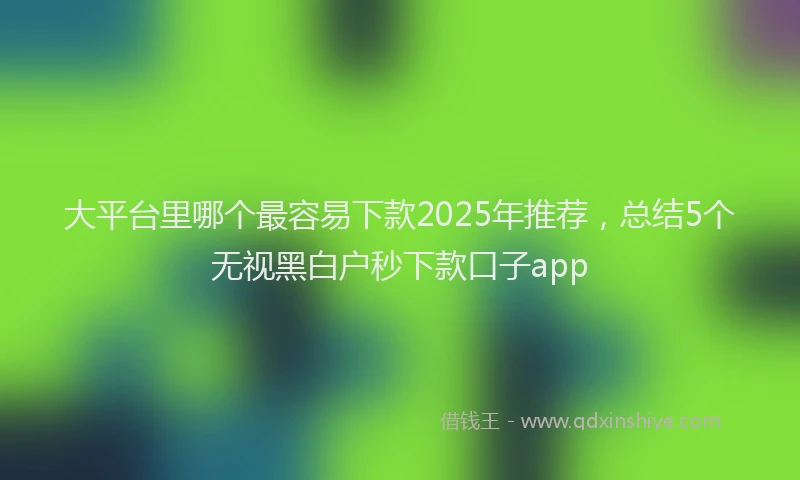 大平台里哪个最容易下款2025年推荐，总结5个无视黑白户秒下款口子app