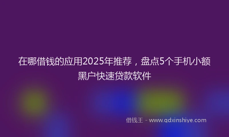 在哪借钱的应用2025年推荐，盘点5个手机小额黑户快速贷款软件